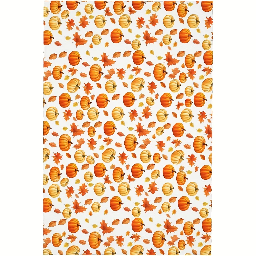 1 piece of striped pumpkin maple leaf tablecloth - Autumn pumpkin table cover, suitable for Thanksgiving, etc.zyc