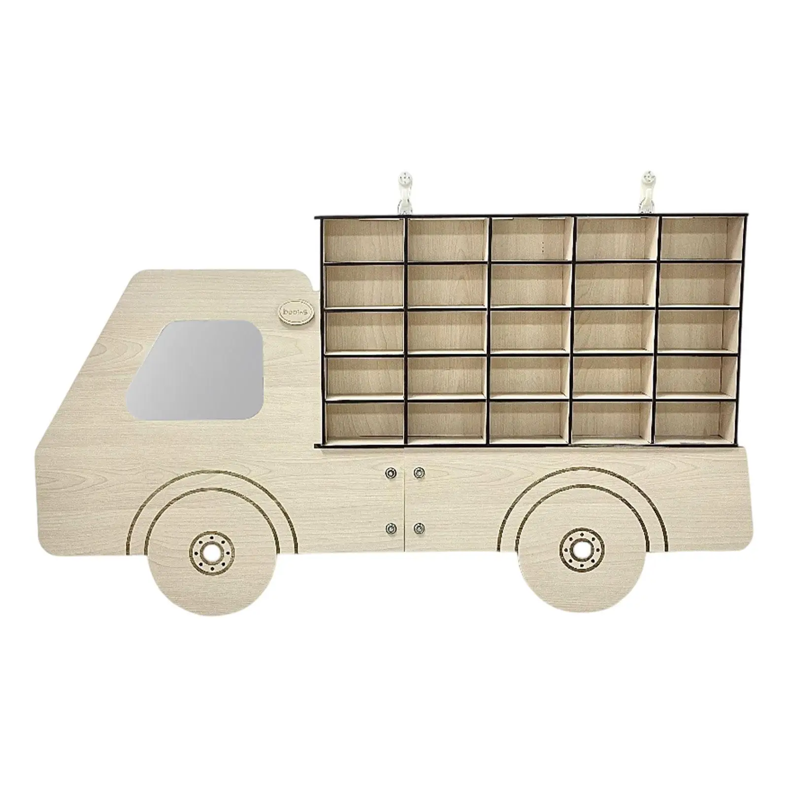 Wood Toy Car Display Rack Holds 25 Diecast Cars Ornaments Wall Mount Toy Car Storage Cabinet for Collectibles Toy Figurines