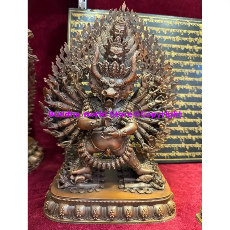 

tibet buddhist altar supplies high quality Yamantaka buddha statue COPPER HOME family temple buddhist worship kalachakra