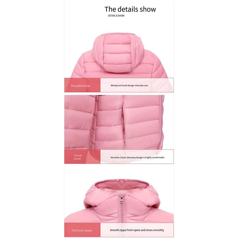 jacket women spring 2022 Ultralight Thin Down Jacket White Duck Down Hooded Jackets Long Sleeve Warm Coat Parka Female Outwear