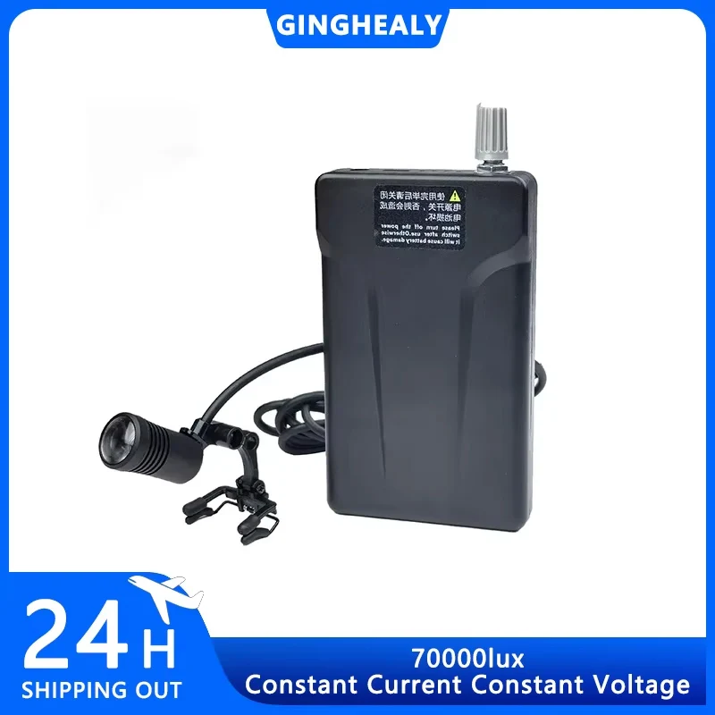 

GINGHEALy 70000lux 3W clamp type focus high brightness medical headlight filter assembly loupes long battery life no blue light