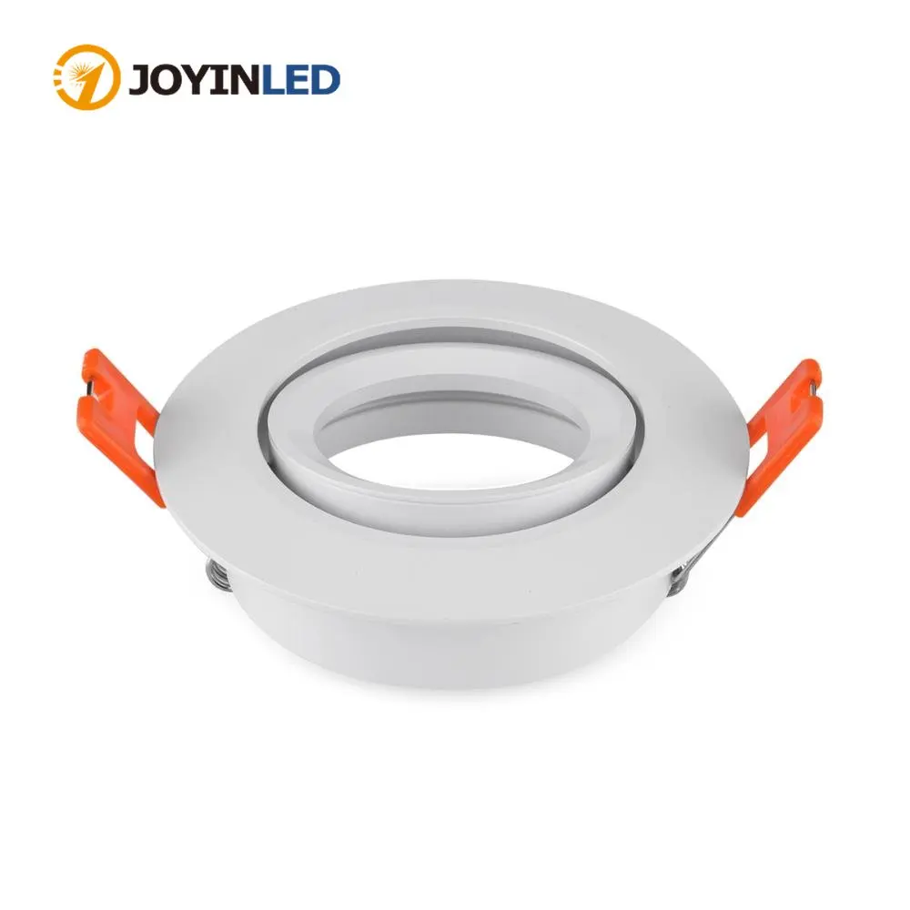 JOYINLED Adjustable Downlight Frame 2/10pcs Spotlight Tiltable Knob Design 70mm Cutout for GU10 MR16 Aluminum White Black Silver