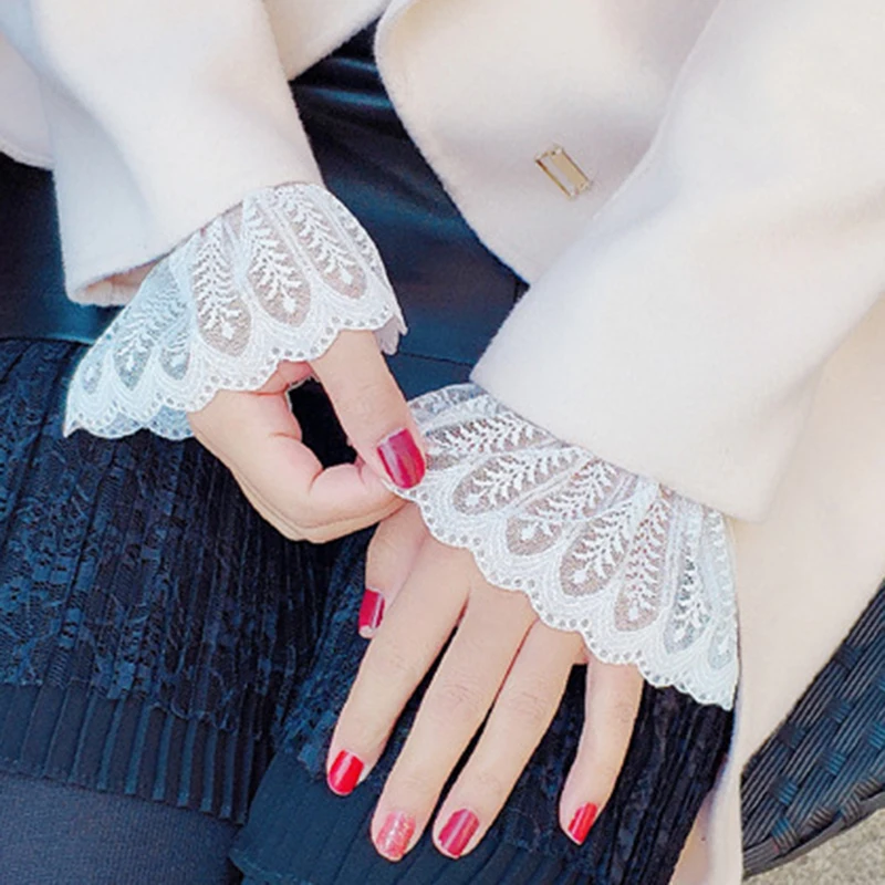 Detachable Lace Fake Sleeves | Adjustable Ruffles Cuffs For Shirts | Universal Photo Glove For Bridal Fashion & Nail Art