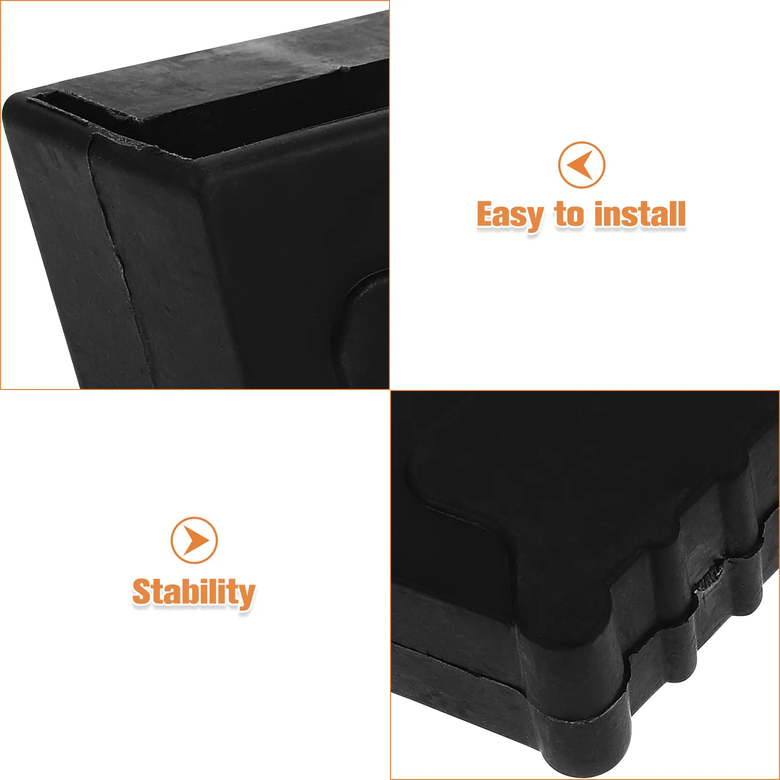 2Pcs Ladder Feet Covers Thickened Rubber Non-Slip Pads for Extension Step Ladders Noise Reduction Stability Safety Floor