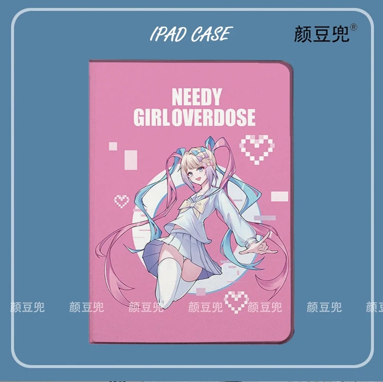 NEEDY GIRL OVERDOSE Anime For Samsung Galaxy Tab S7 FE 11 in 2021 S6 Case SM-T220/T225 Tri-fold stand Cover Galaxy tab s6 lite