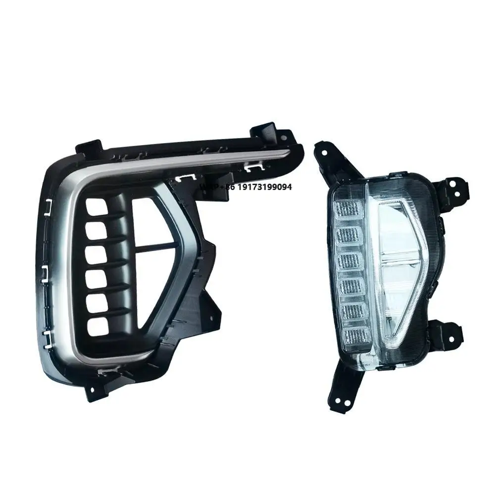 

LED DRL Fog Lamp for Santa Fe 2017 2018 2019 Daytime Running Light Front Bumper Fog Lights Lamp Driving Lamp