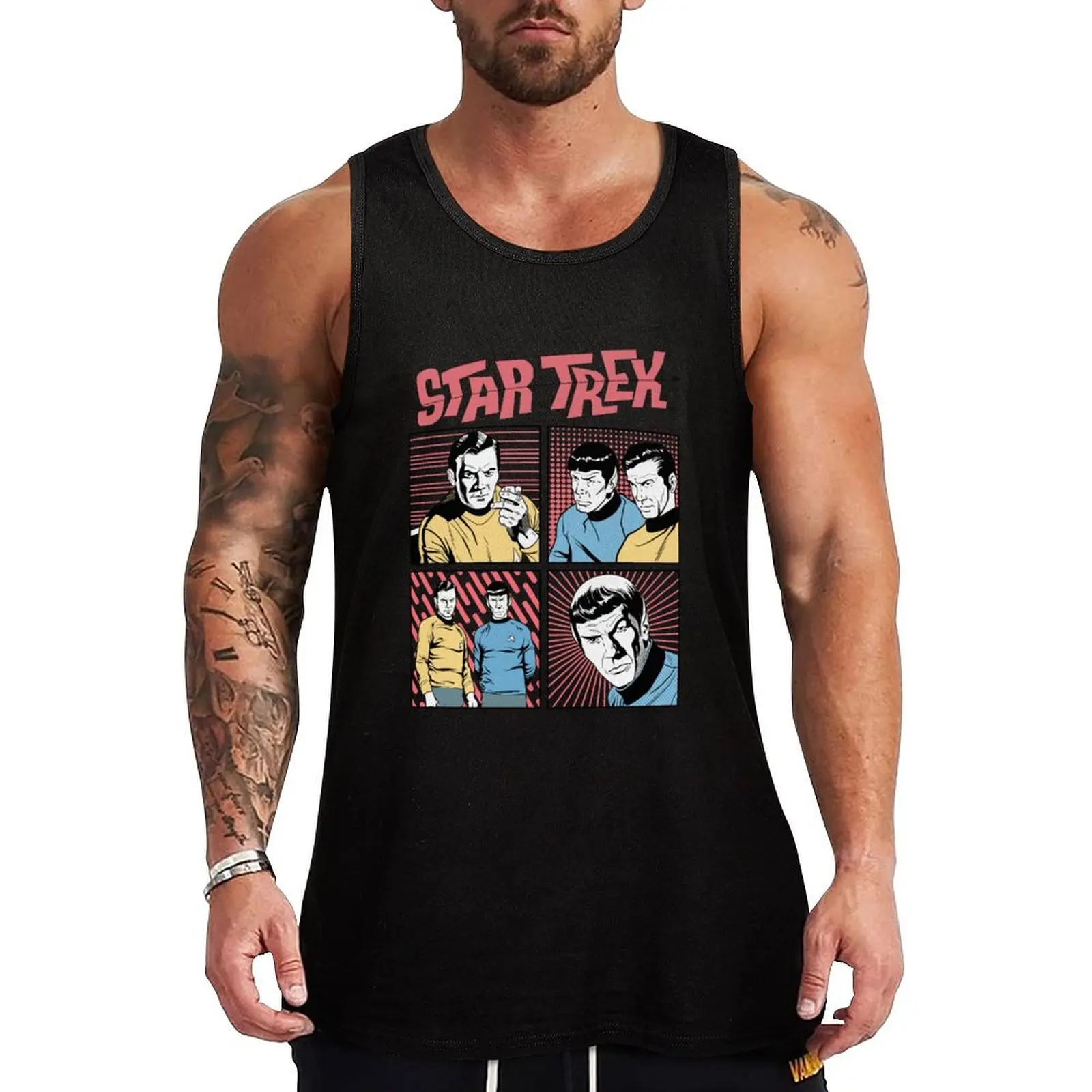 Star Trek Original Series Vintage Comic Pop Panels Tank Top Casual Summer Tank Top Relaxed Fit Sleeveless Wear