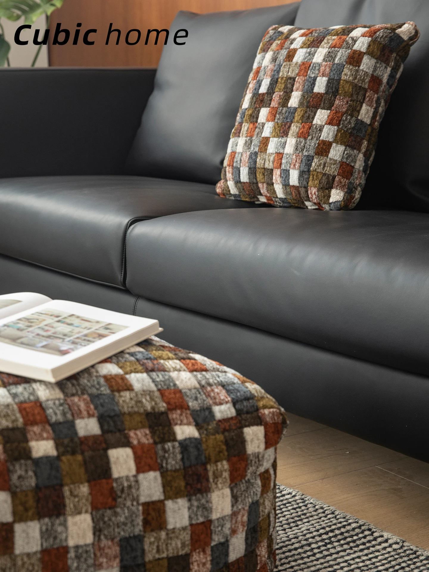 

Nordic Geometric Color Block Pillow Cubic Home Retro Woven Checkered Cushion round Square Zafu Cushion Home Decor