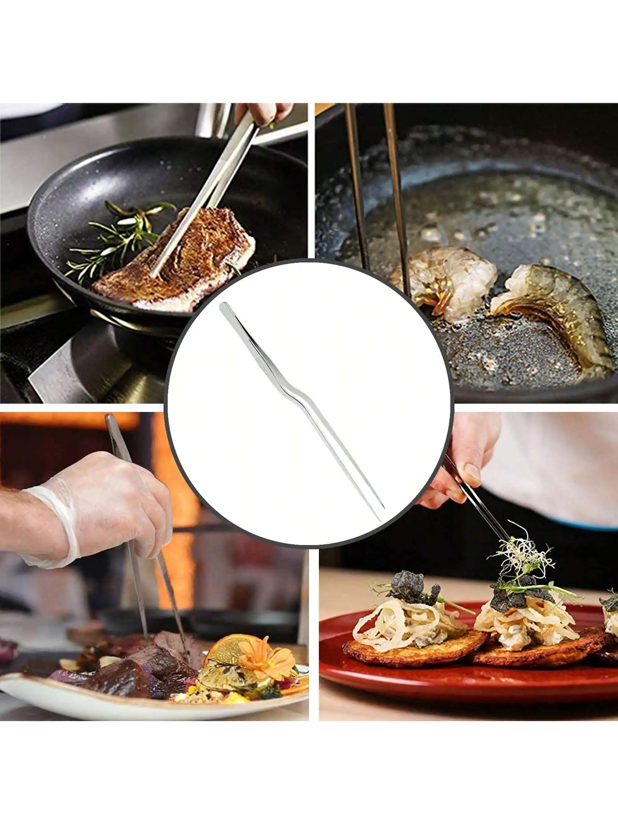 1PCS Stainless Steel Clip-on Tweezers Gun Tweezers Dinner Clips are Suitable For Plating