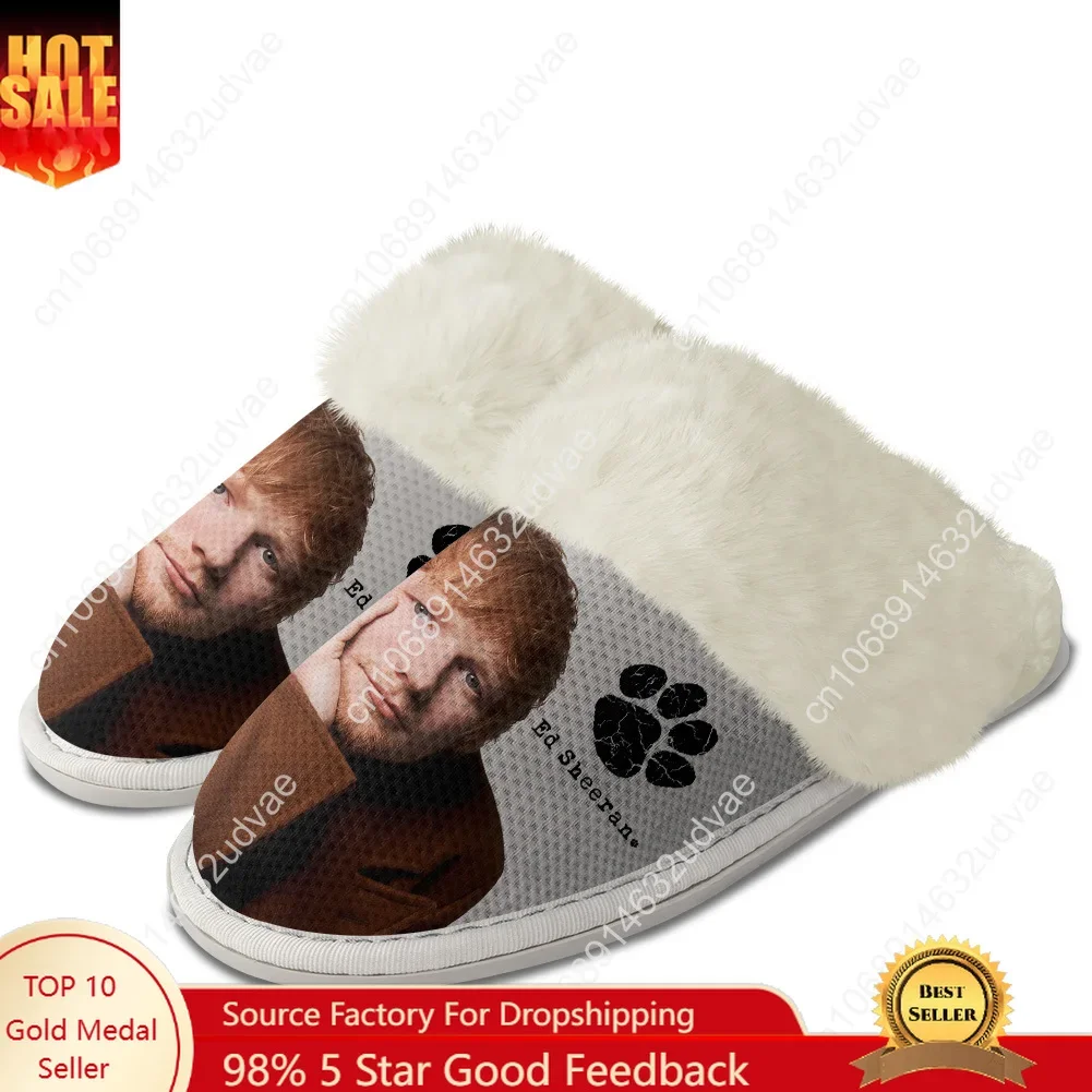 

Ed Sheeran Plush Slippers Keep Warm Shoes Mens Womens Home Cotton Bedroom Customized Thermal Lightweight Slipper DIY