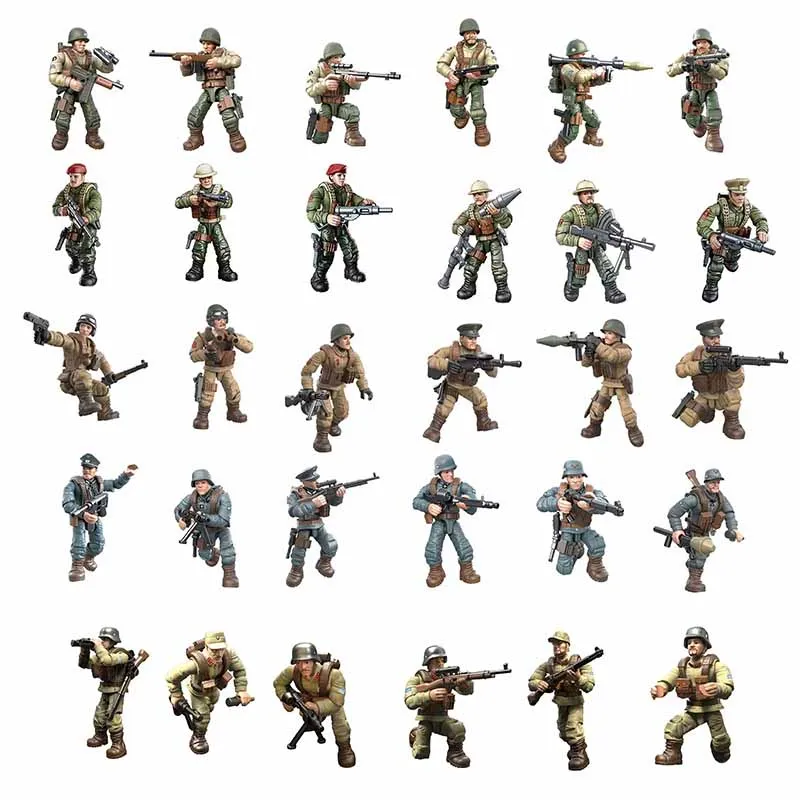 6Pcs/Set Simulation Military Soldier Toy Full-body Joints Movable Military Model Soldier Toys Desktop Ornament Boy Gifts