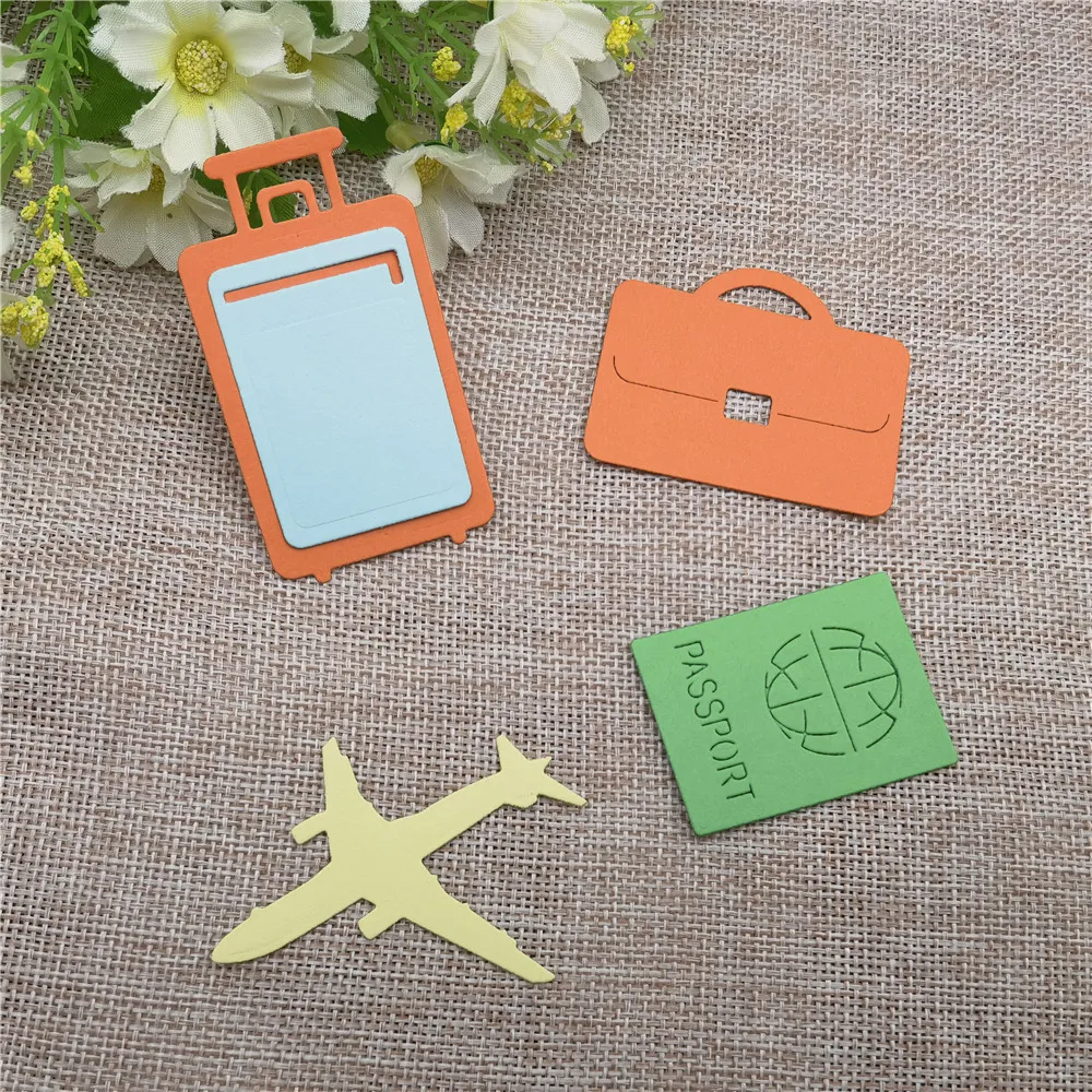 Aircraft Travel Items set Metal Cutting Dies Stencils For DIY Scrapbooking Decorative Embossing Handcraft Die Cutting Template