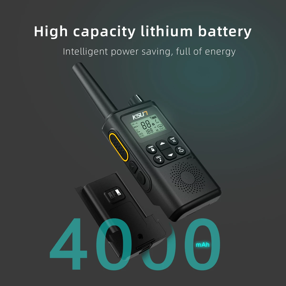 KSUN GZ30 8 واط توقعات الطقس نوع-C مصباح ليد جيب الخلفية يده طويلة المدى PMR FRS اتجاهين راديو لاسلكي تخاطب