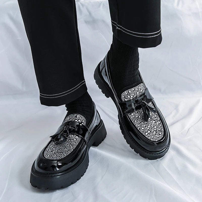 

Ultra-light Fringed Leather Shoes, Men's Casual Shoes, Large-sized Round-toe Men's Casual Shoes, Party Fashion Leather Shoes