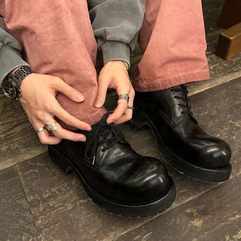 

Retro Women's Shoes Luxury Britain Platform Derby Shoes for Woman Exquisite Round Head Casual Shoe Designer Shoes Zapatos Mujer