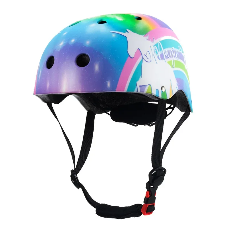 2024 Beautiful Children\'s Rainbow Cycling Bike Helmet Kids Self-balancing Bike Wheel Skateboard Skating Helmet Bicycle Helmet