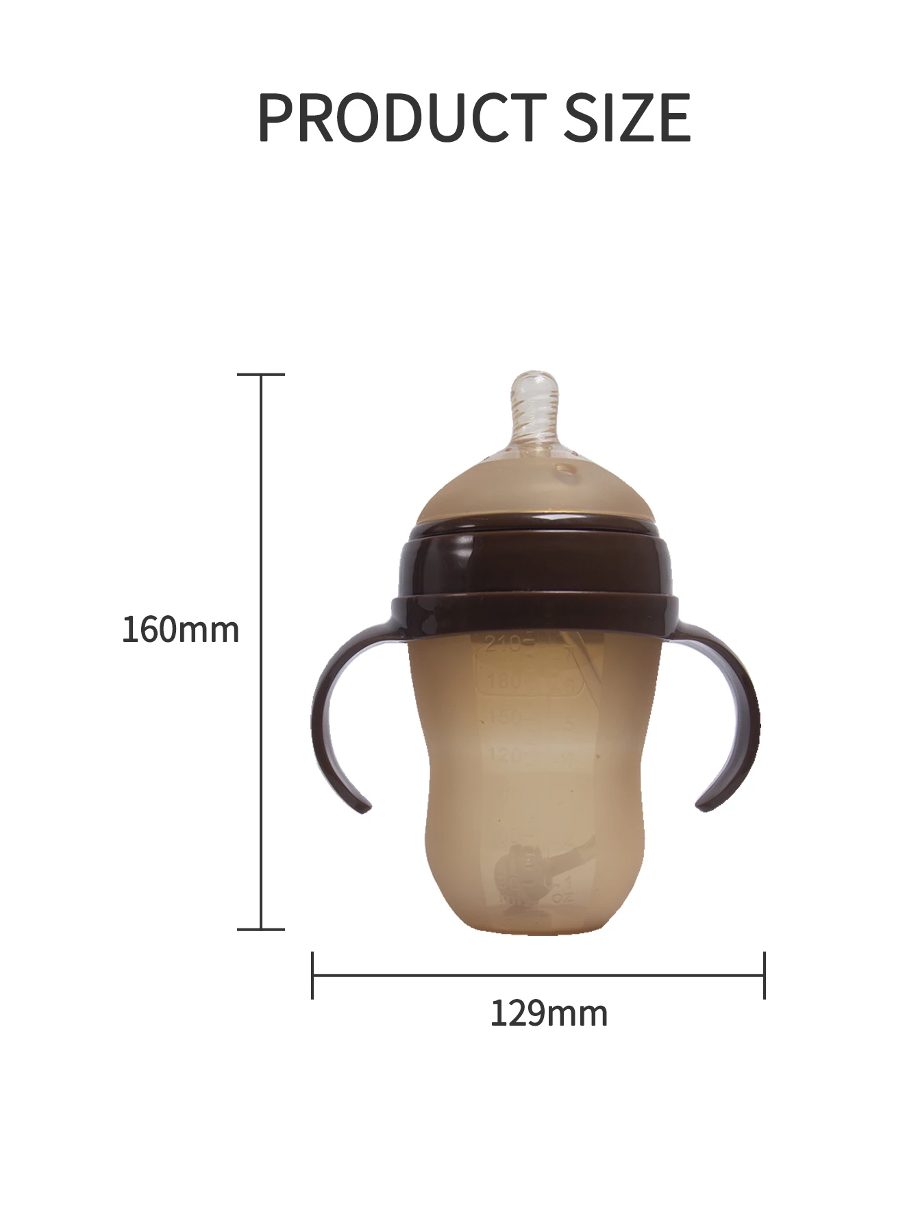 1 Pcs Baby Bottle 240ml Nanosilver Wide Mouth Nipple With Handle Food Silicone Emulait Baby Bottle Anti Colica Bottle For Baby