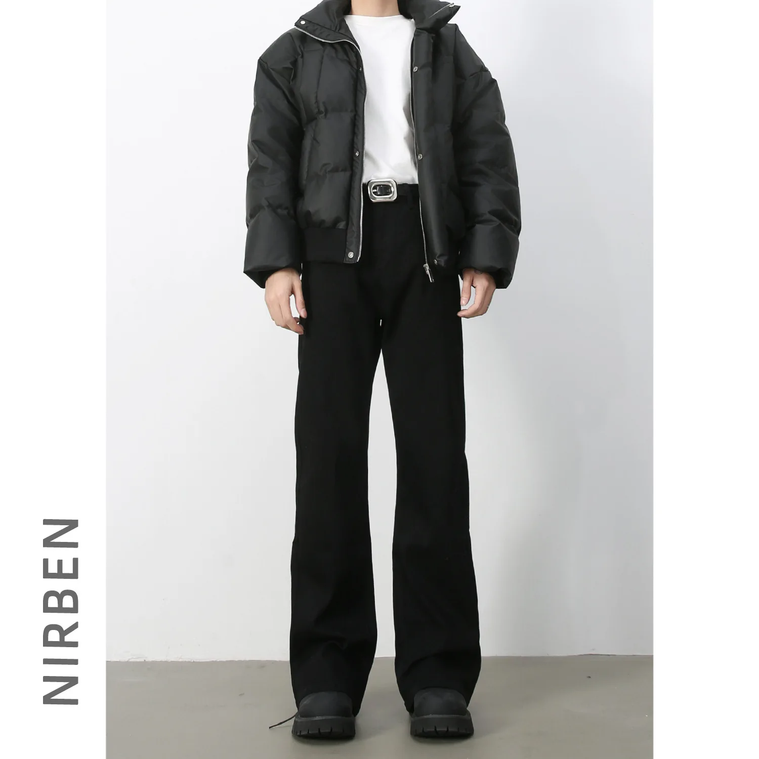 Denim Korean Version Of Minimalist Style Solid Color Versatile Basic Micro-pull Casual Jeans Men's Loose Trousers