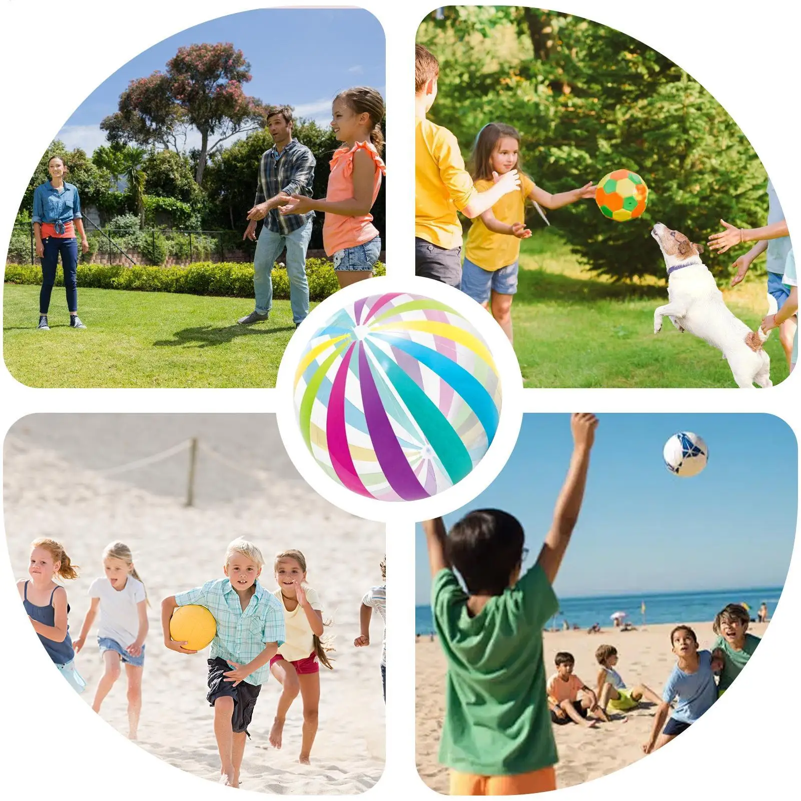 子供用ビーチボール、膨らませるスポーツトレーニング玩具、耐摩耗性ポータブル16インチビーチボール、チームスポーツ、パーティー、プール、学校用