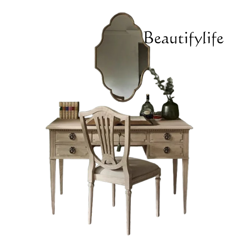 

French Room Vanity Table Modern Minimalist House Chair Vanity Table Girl Unique Penteadeira De Maquiagem Bedroom Furniture