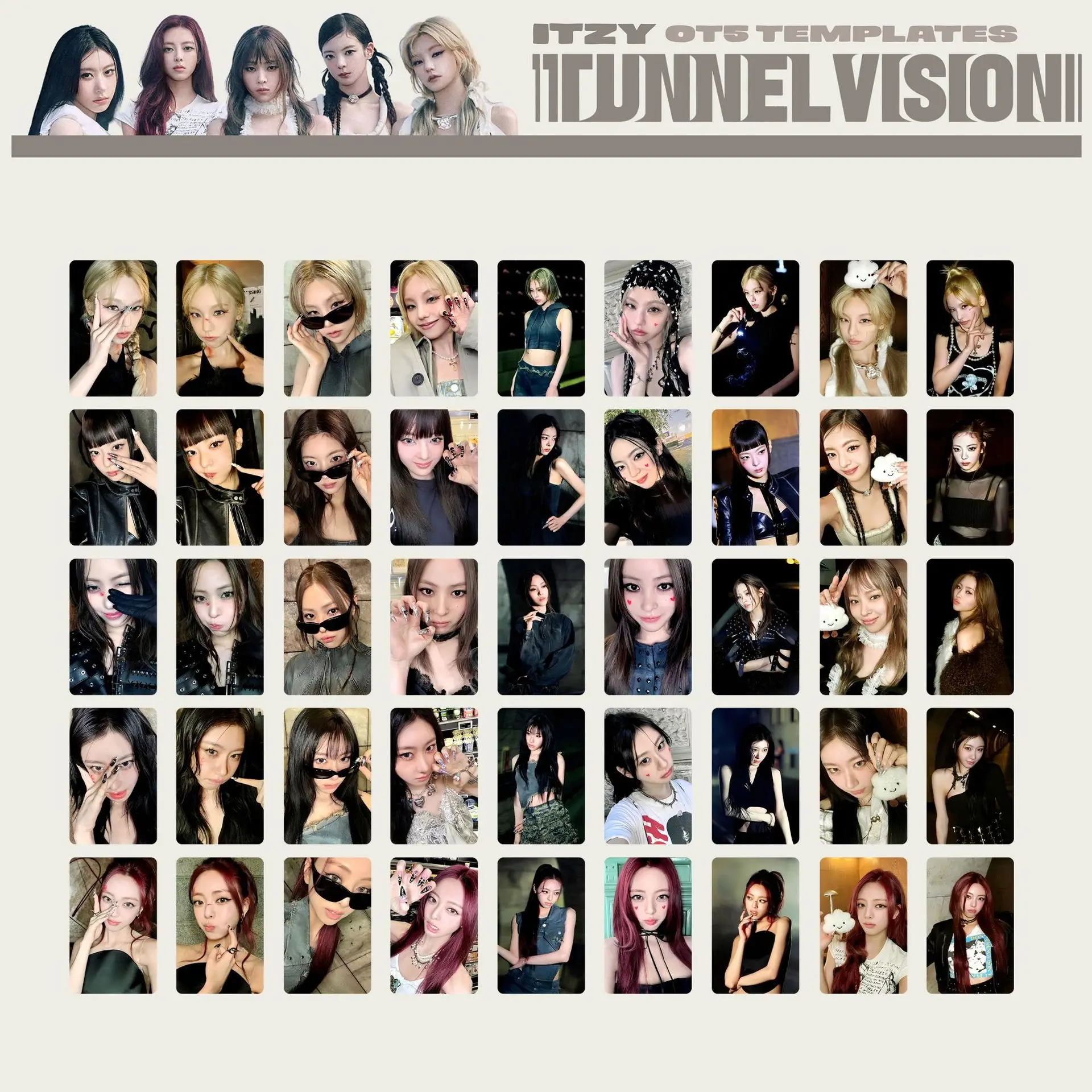 5 قطعة/المجموعة Kpop ITZY TUNNEL VISION Photocard RYUJIN YEJI YUNA مزدوجة الجانبين الطباعة بطاقة لومو CHAERYEONG LIA المشجعين جمع هدية #2