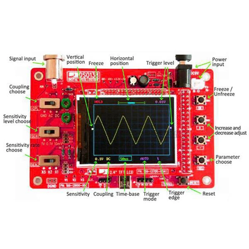 Dso138 Oscilloscope Kit Diy Learning Kit Handheld Pocket Digital Oscilloscope Kit Smd Soldering + Acrylic Diy Case