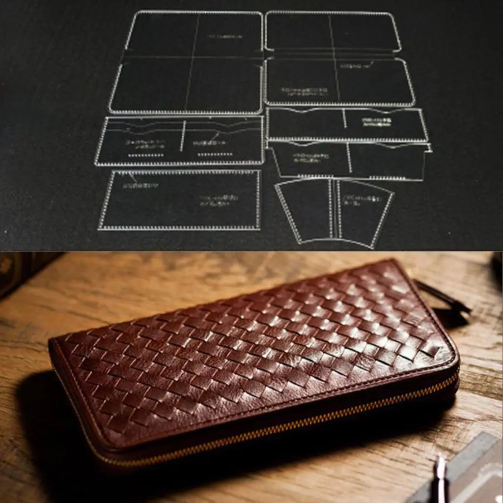 Acrylic Leather Craft Pattern Template Positioning Ruler DIY Supplies for Handmade Shoulder Bag Wallet Purse