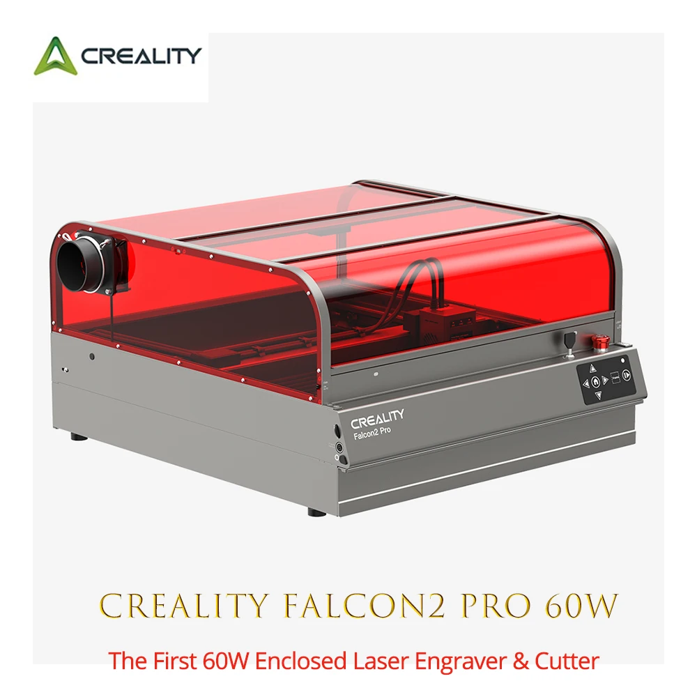 Creality Falcon2 Pro Laser Engraver 60W with 1.6W Laser Module, FDA Class1 Air Assist Built-in Camera 700mm/min Speed, 400*400mm