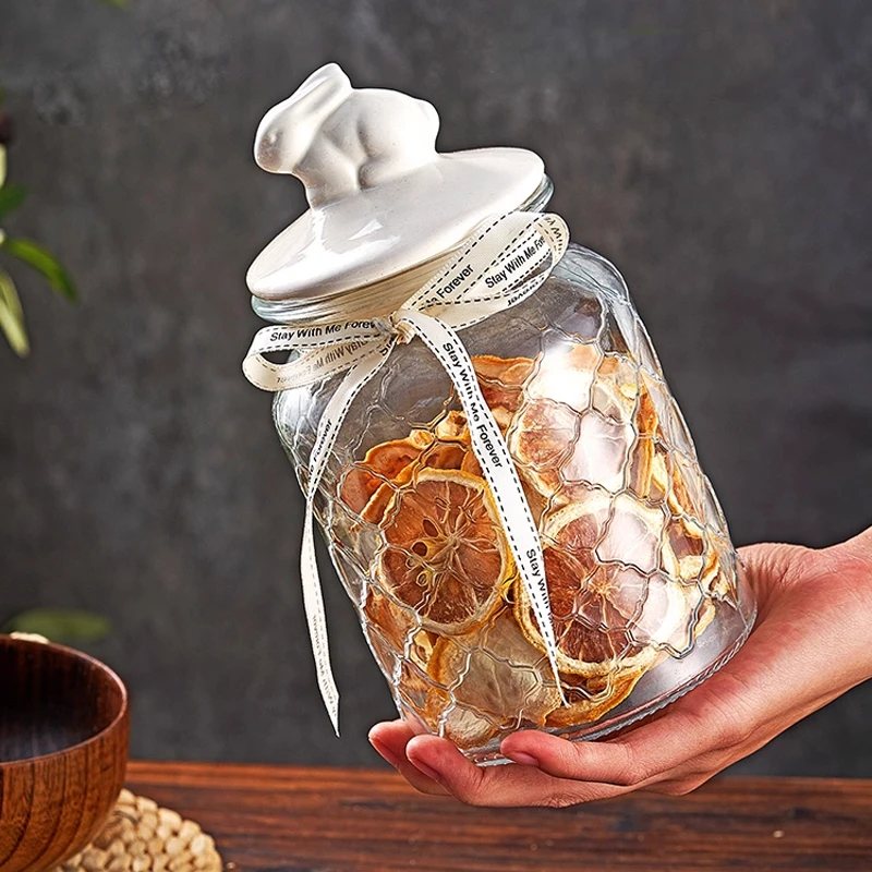 โถแก้วเก็บของ ฝาเซรามิกรูปกระต - Food Storage Set Glass บทวิจารณ์และราคา