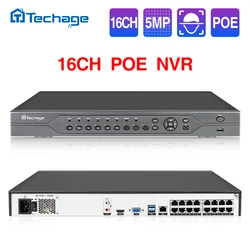 Techage H.265 16CH 4K 8MP 5MP 4MP 2MP POE NVR P2P Remote View Network POE NVR for IP Camera Surveillance CCTV Set Onvif