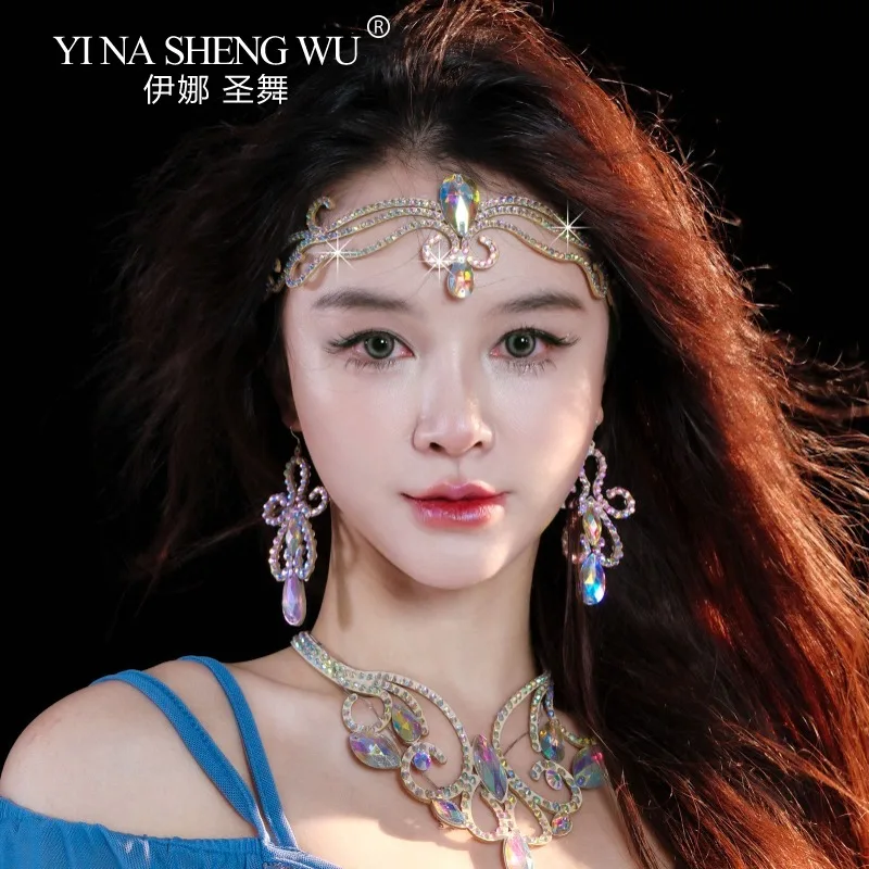 Women's Belly Dancing Accessories Sparkle Rhinestone Forehead Chain Headband Dance Stage Performance Costume Accessories