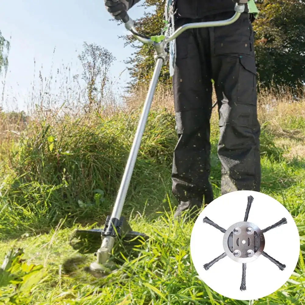 Universal Steel Wire Weed Trimmer Head 6 Inch Rotary Brush Cutter Head for Lawn Garden Grass Moss Weed Removal Replacement Part