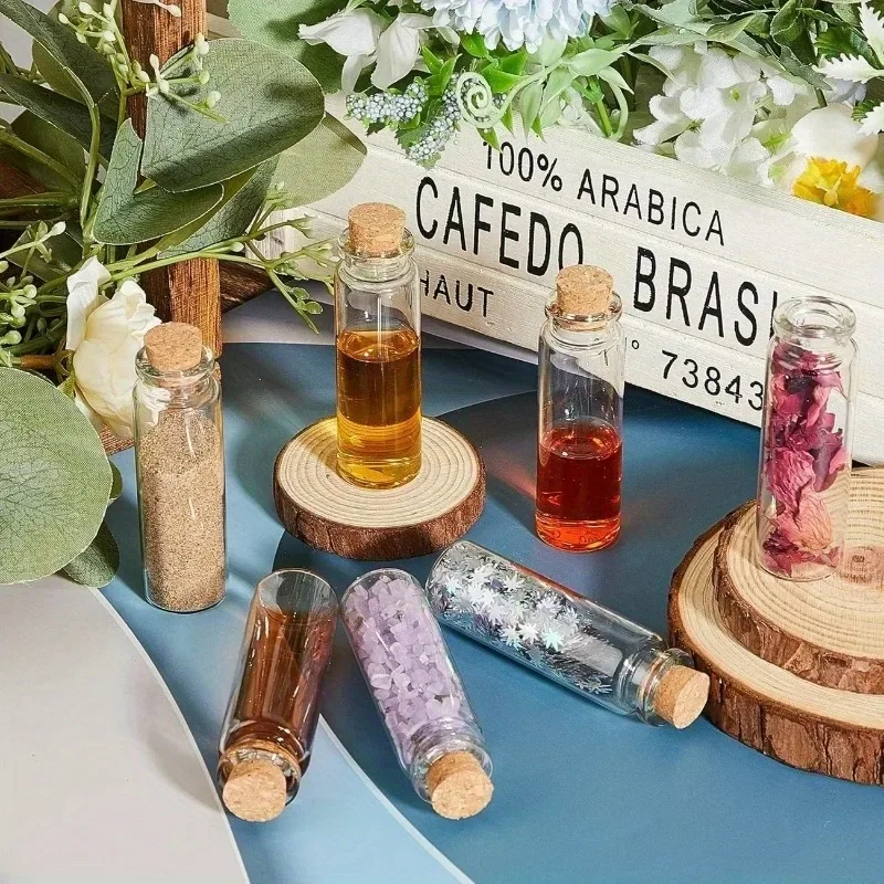 120pcs Tiny Glass Containers Featuring Cork Lid for Crafting Mini Glass Jars 10ml Showcasing Artistic Creations Party Decoration