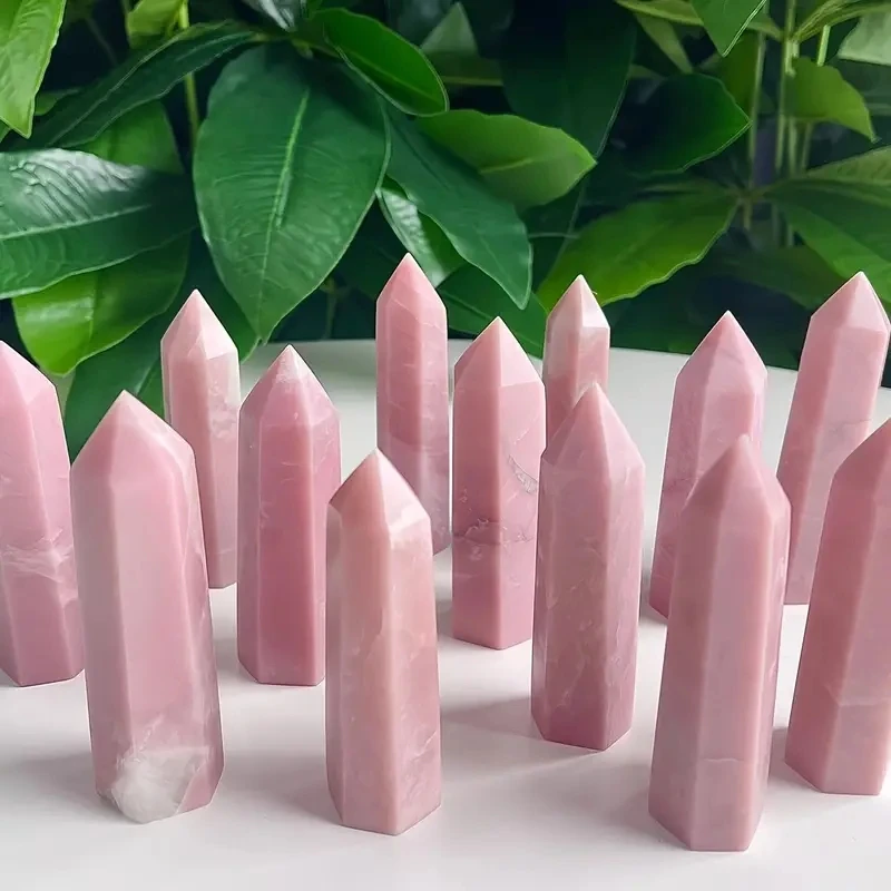 

1pc Natural Pink Opal Crystal Tower Crystal Decorative Stones Healing Crystal Points Crafts Gifts Car Desktop Decoration