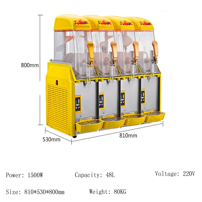 Commercial Frozen Drink  2 Cylinder Snow Melting Tank Ice-Cool Juice Dispenser