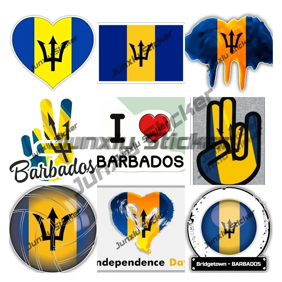 

Barbados Decals Barbadian Victory Die Cut Shocker Decal Color Bridgetown Barbados Flag Vinyl Country BDS Custom Vehicle Decals