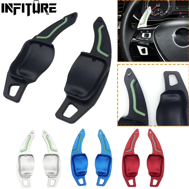 

2pcs Aluminium Alloy Steering Wheel Paddle Extensions Shifters for VW Golf 6 MK6 R20 R36 GTI Jetta MK5 Passat B6 B7 CC Polo
