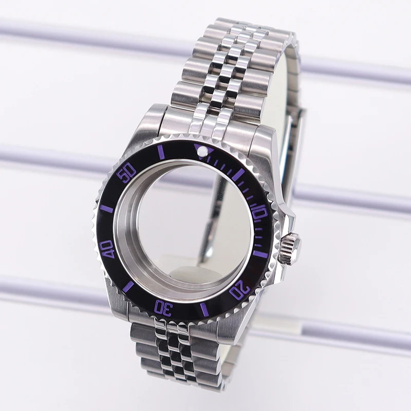 

40mm Luxury Watch Case Jubilee Bracelet For Seiko NH35 NH36 Miyota 8215 ETA 2824 Movement 28.5mm Dial 100M Waterproof Submariner