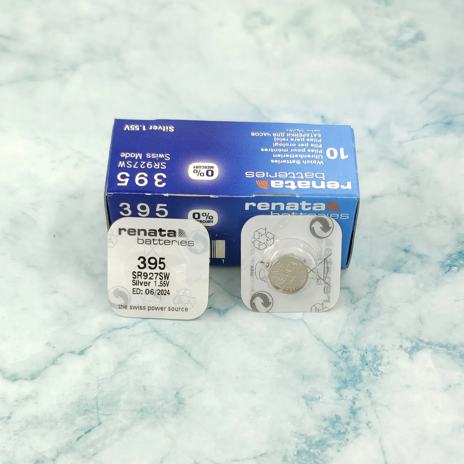100Xrenata أكسيد الفضة ووتش البطارية 395 SR927SW 927 1.55V 100% الأصلي العلامة التجارية ريناتا 395 ريناتا 927 بطارية