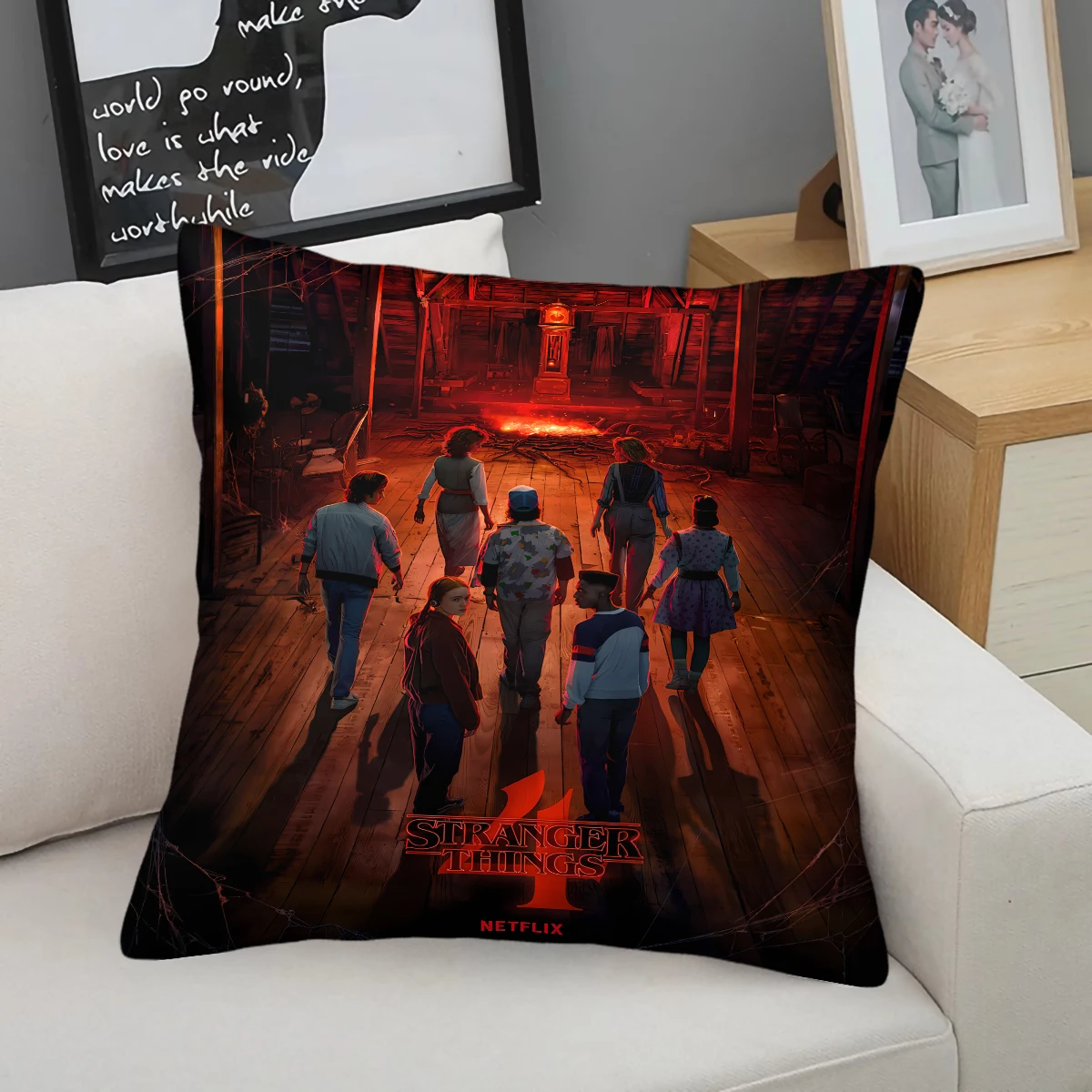 Almohada Temática de Películas de Terror y Suspenso de Primera Calidad (con Relleno), Suave y Cómoda, para Dormitorio, Sofá, Decoración del Hogar, Regalo