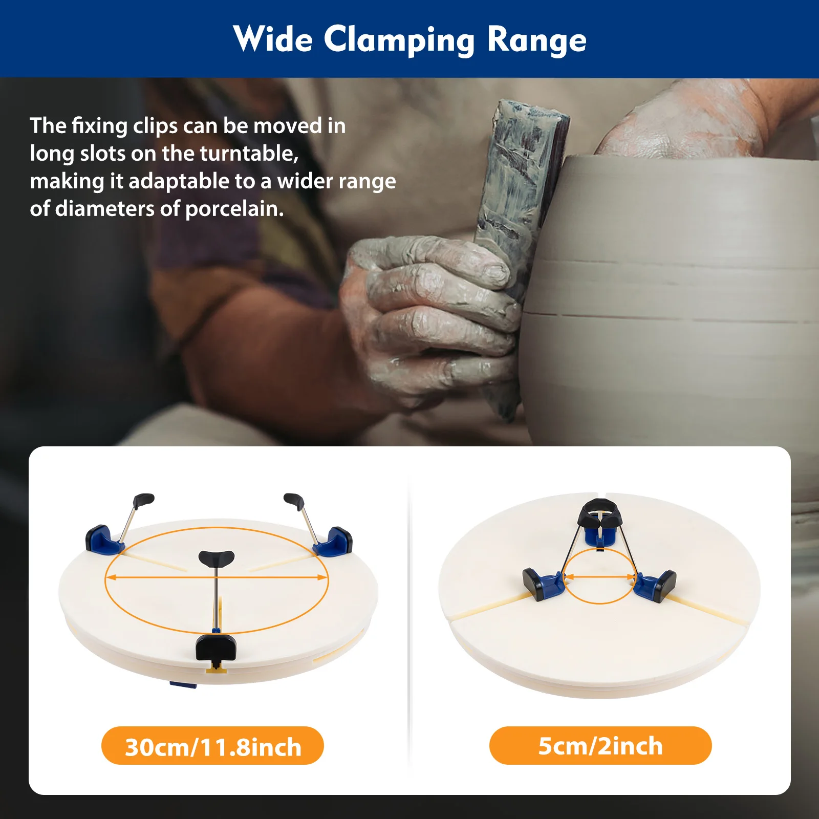 Portable Pottery Wheel Ceramic Repairing Ceramic Tools Trim Holder Clip Centers Plastic Round Plate Repair Tools Repairing