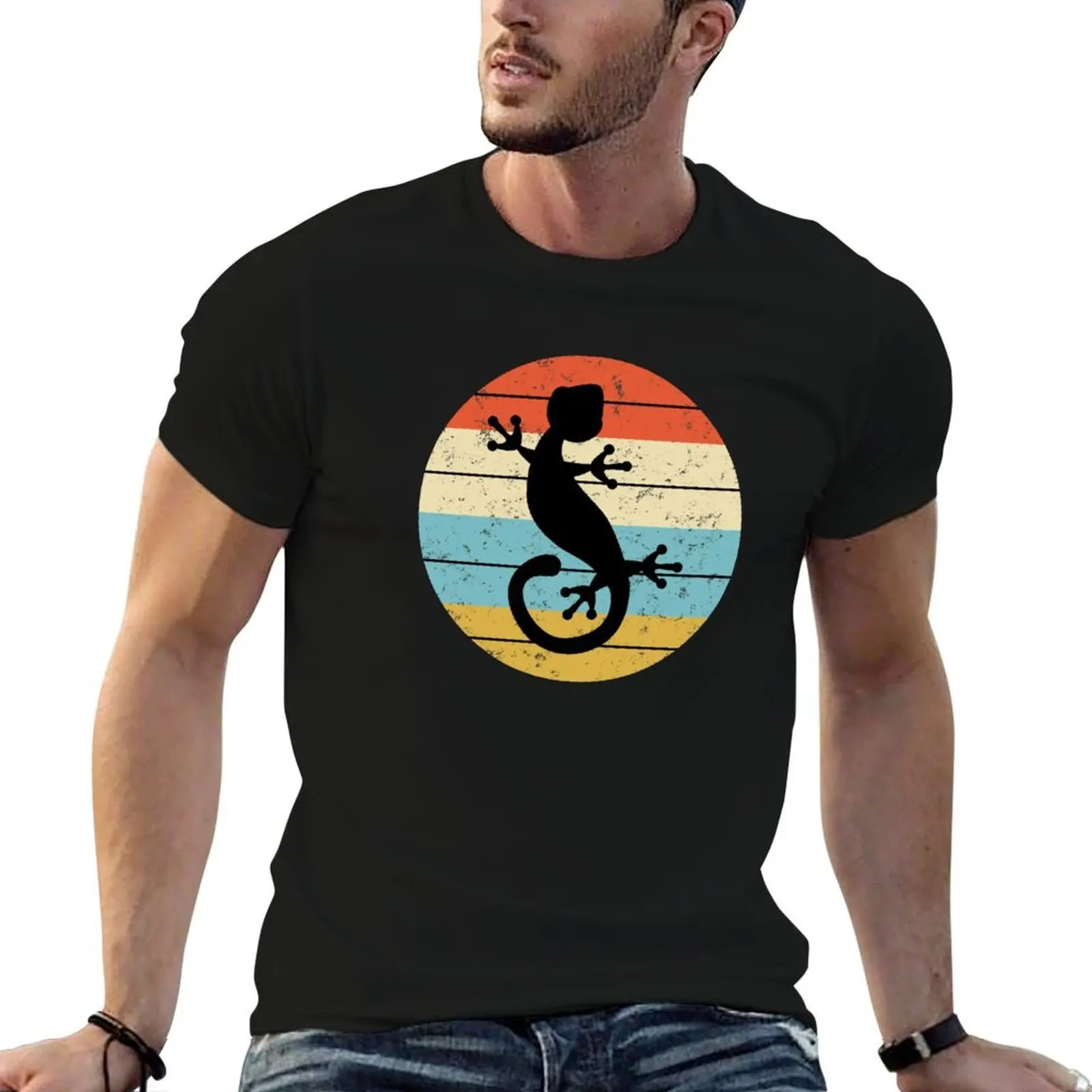 Gecko lizard Vintage Retro Look T-Shirt oversized t shirt fashion shirts mens big and tall t shirts