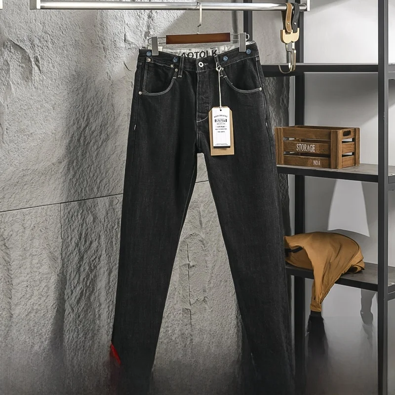 

Мужские повседневные джинсы из плотного хлопка прямого кроя, универсальные, свободные, современные, для весны и лета