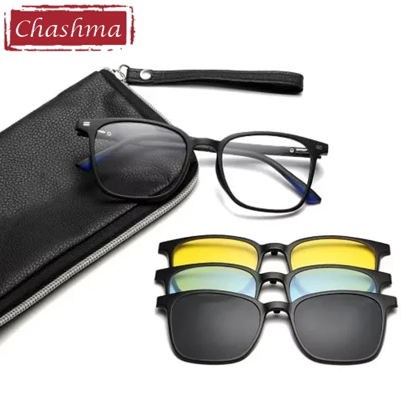 Chashma Prescription Glasses Polarized Clips TR 90 Eyewear Quality Optical Mopia Eyeglasses Frames Female Men Sun Protection