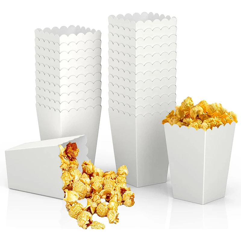 12 sztuk papierowych kartonów na cukierki Pudełko na popcorn Zaopatrzenie firm Czyste pudełka na popcorn Przekąski Wanna na żywność Ślubne artykuły urodzinowe dla dzieci