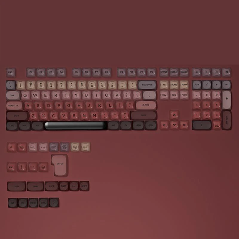 132 مفتاح HOA Profile أحمر الشفاه Keycap PBT Double Shot Keycap لـ Mx Switch لوحة المفاتيح الميكانيكية ISO أدخل قبعات المفاتيح
