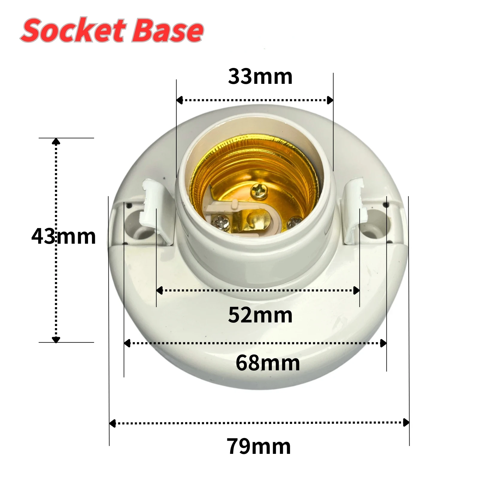 E27 Screw Cap Socket White Ceiling Light Lamp Bulb Fixing Base Stand Light Bulb Holder Lamp Socket For Ceiling Fan