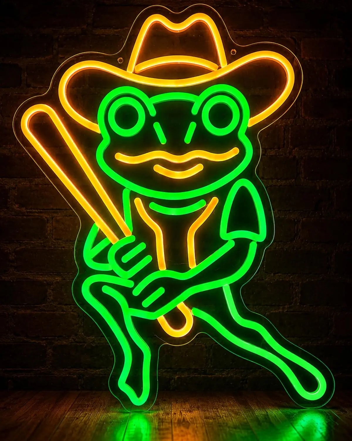 Cowboy Frog LED Neon Sign USB Powered Funny Neon Light Bar Garage Farmhouse Game Room Aesthetic Decor Birthday Gift Lamp