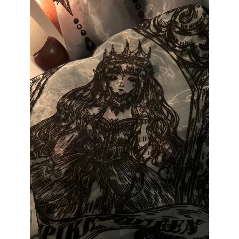 qq78Request7Gaun Lolita Musim Semi dan Musim Gugur JSK Angin Gelap Lucu Manis Hitam Abu-abu Renda Kerah Persegi Silang Penyihir Bordir Busur Ka