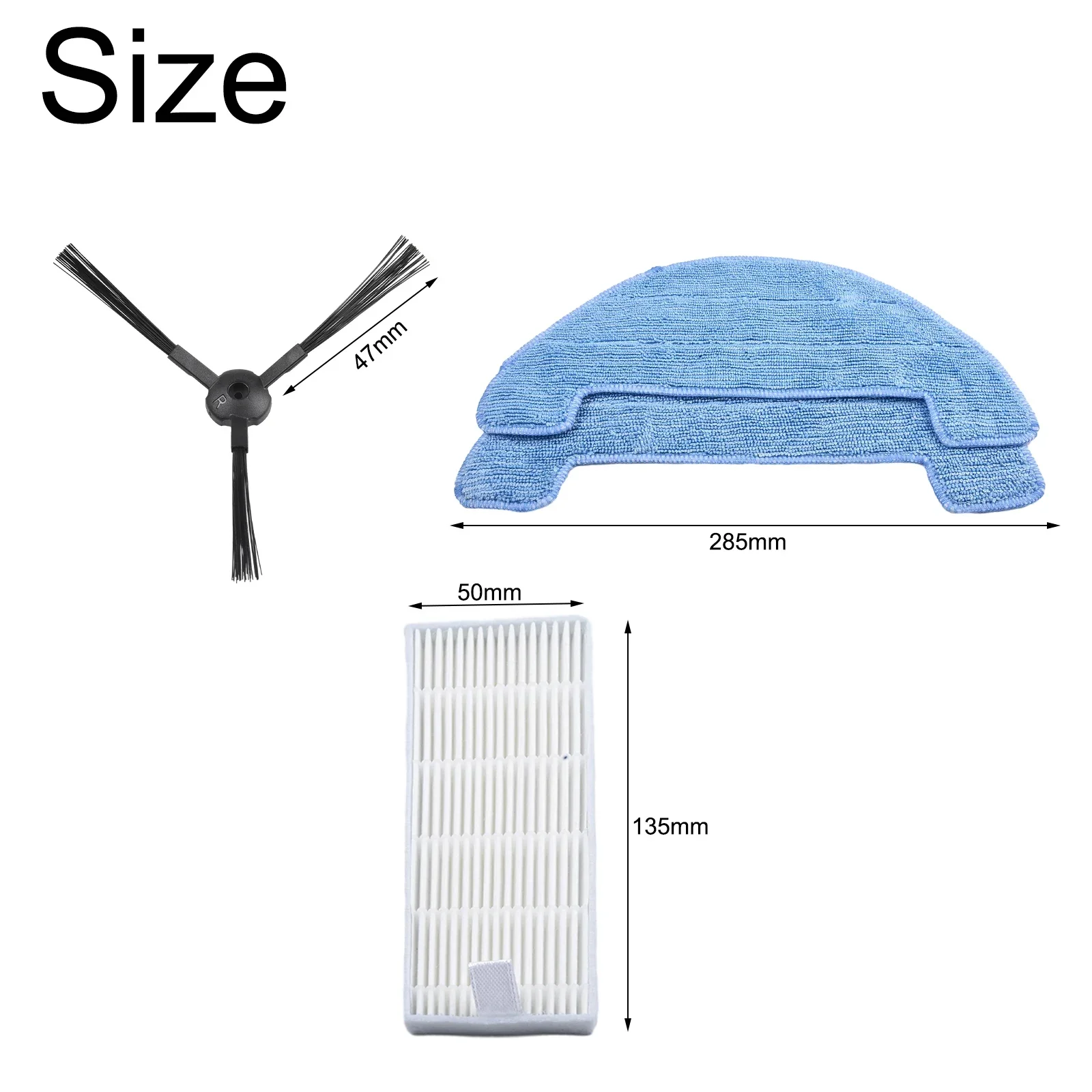 4pcs Side Brushes +2pcs Filter +2pcs Mop Cloth For Mister Robot Model Hybrid Vacuum Cleaner Sweeper Cleaning Tool Replacement